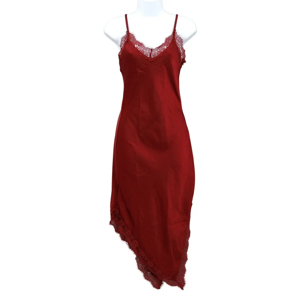 Madden Girl Asymmetrical Slip Dress Womens‎ XS Red
